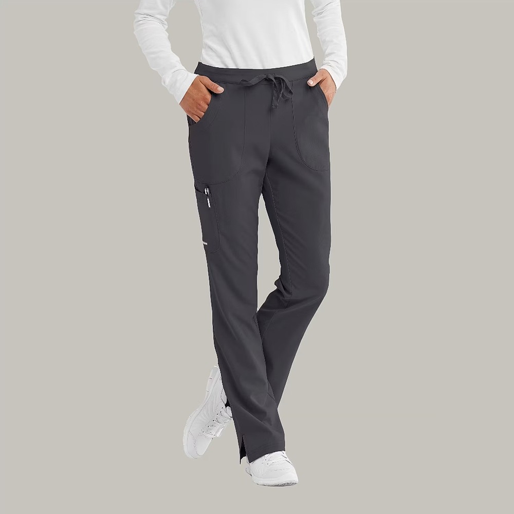 NWT Skechers Sk201 Womens M Pewter Reliance 3-Pocket Mid-Rise Pants Straight Leg